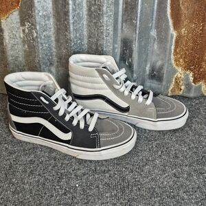Standout Style! Vans Sk8-Hi "Mix & Match" Black, Gray & White High-Tops 